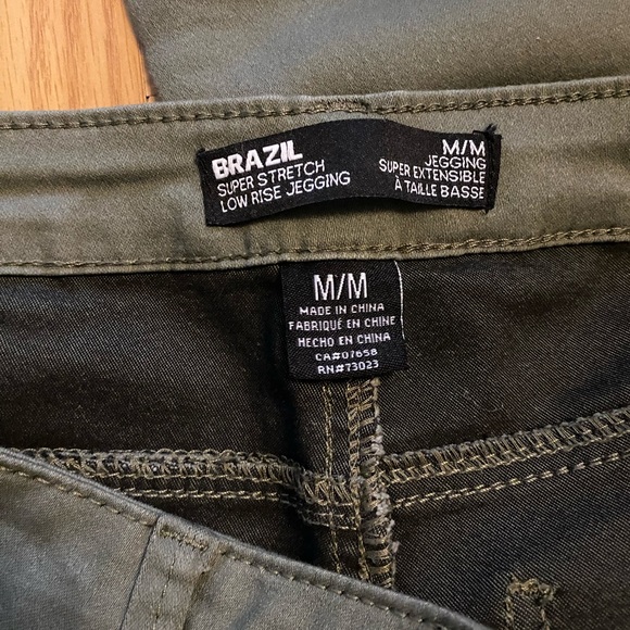 Army green jeggings size M - Picture 3 of 3